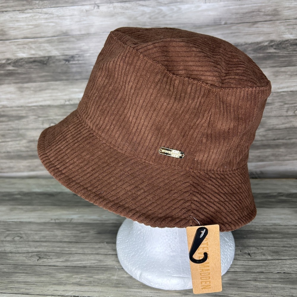 Steve Madden Brown Corduroy Bucket Hat Lined Solid Women's One Size
